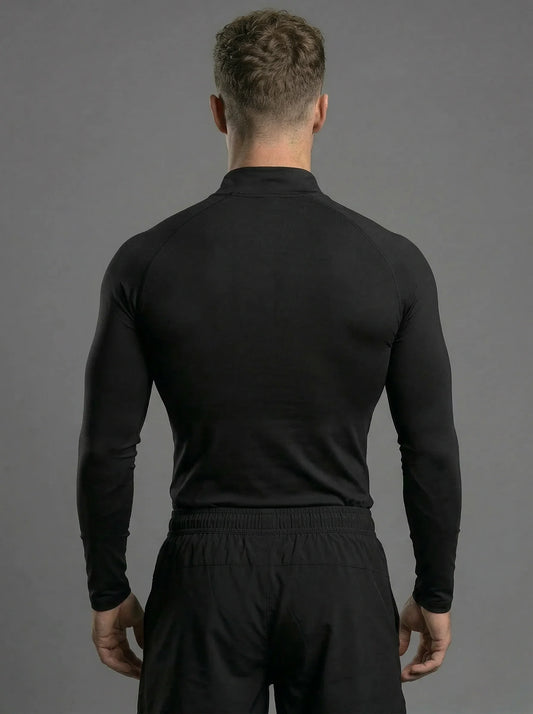 Sudadera Deportiva Ajustada V-Taper con Cierre 1/4
