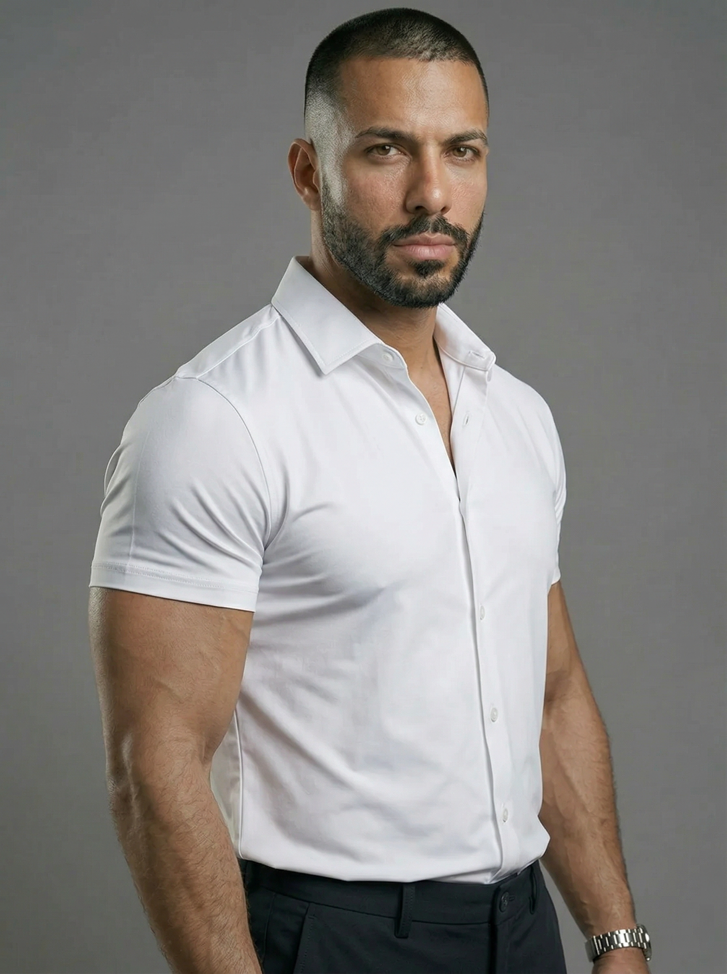 Camisa Ajustada Stretch para Hombre – Corte Atlético