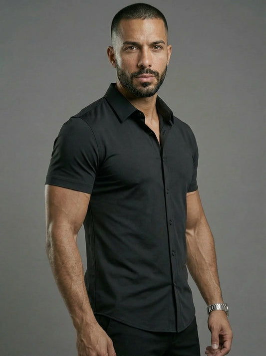 Camisa Ajustada Stretch para Hombre – Corte Atlético