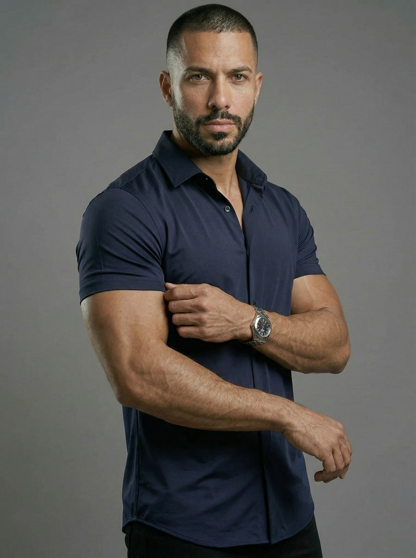 Camisa Ajustada Stretch para Hombre – Corte Atlético