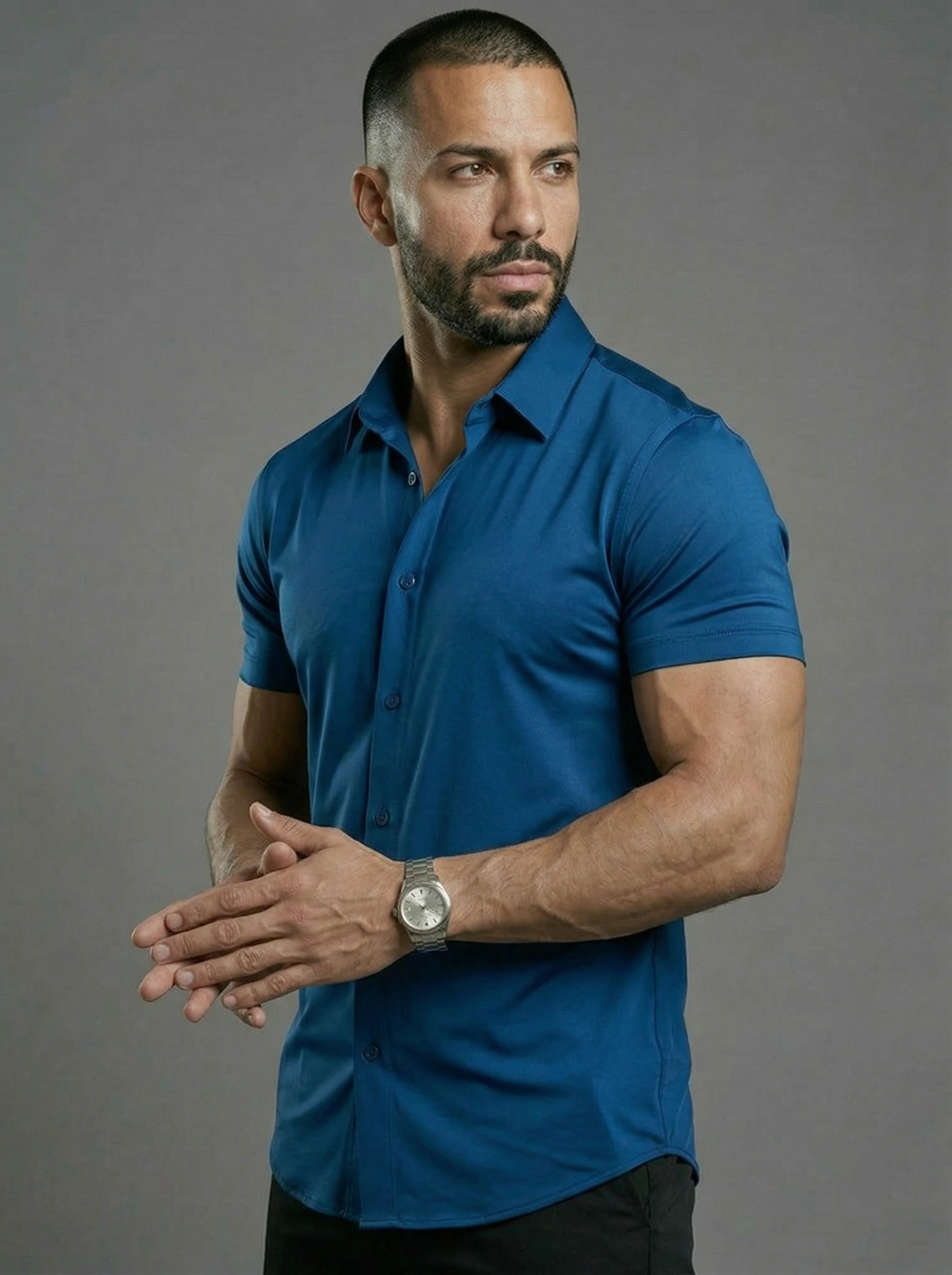 Camisa Ajustada Stretch para Hombre – Corte Atlético