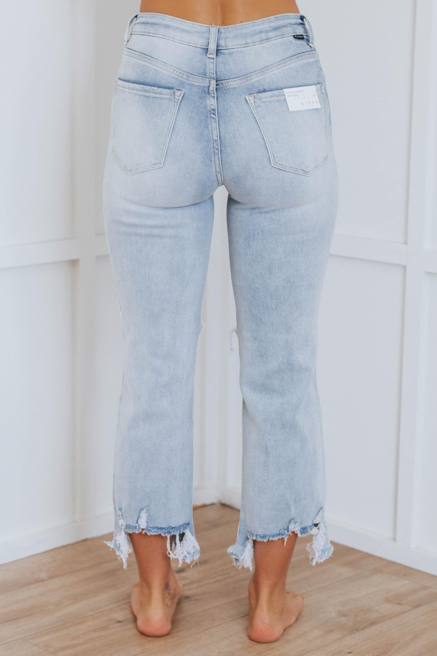 Jeans Vintage Talle Alto Deshilados – Azul Claro